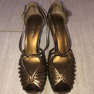 Nine West metallic high heel sandals